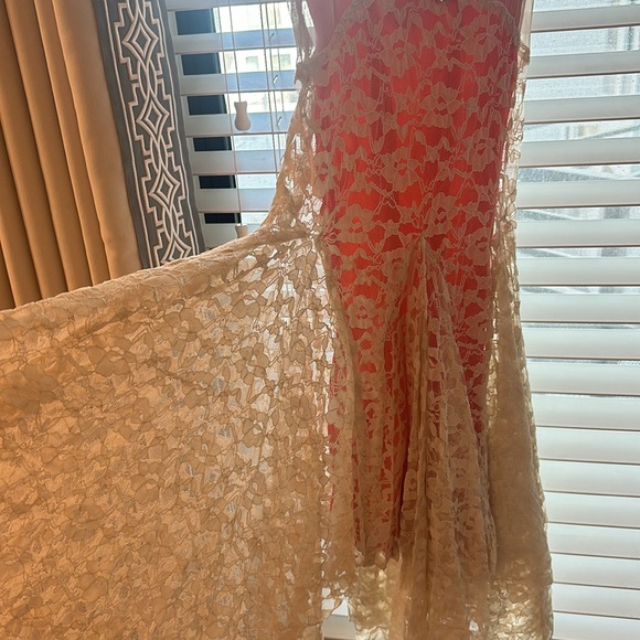 Stunning free people sheer lace with orange underlay dreas - Picture 4 of 4